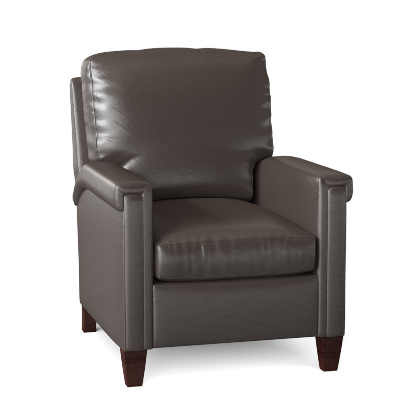 32" Wide Faux Leather Standard Recliner, Outsider Raven Genuine Leather, Mahogany, Power