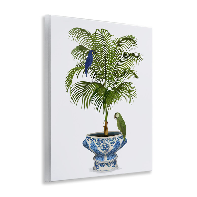 "Parrots on Ornate Planter", art mural par Fab Funky