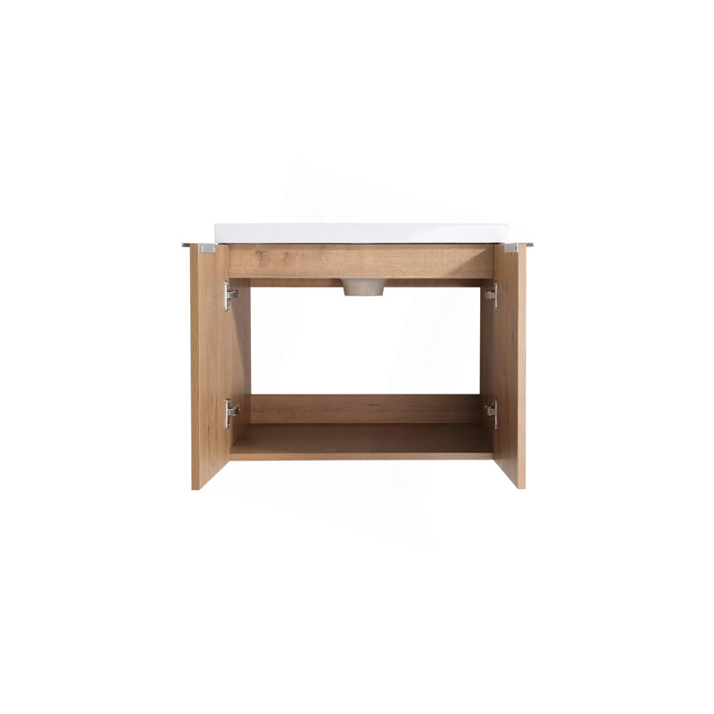 Meuble-lavabo à fermeture en douceur avec lavabo, petites tablettes de rangement, armoire combinée 24 po et 12 po