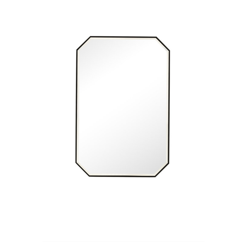 Rohe Metal Flat Wall Mirror, Matte Black, 36" x 24"