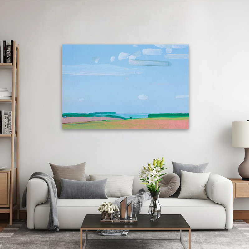 Ciel nuageux - art de paysages côtiers, H 40 po x l 60 po