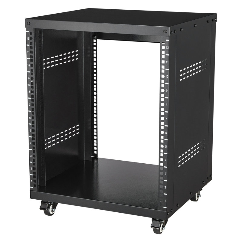 Meuble audio-vidéo 12U avec roulettes verrouillables