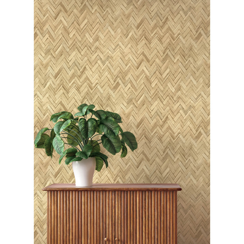 Papier peint Ellery Wheat Herringbone, Brun