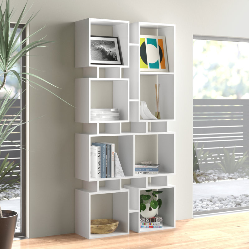 Fennell Geometric Bookcase, White