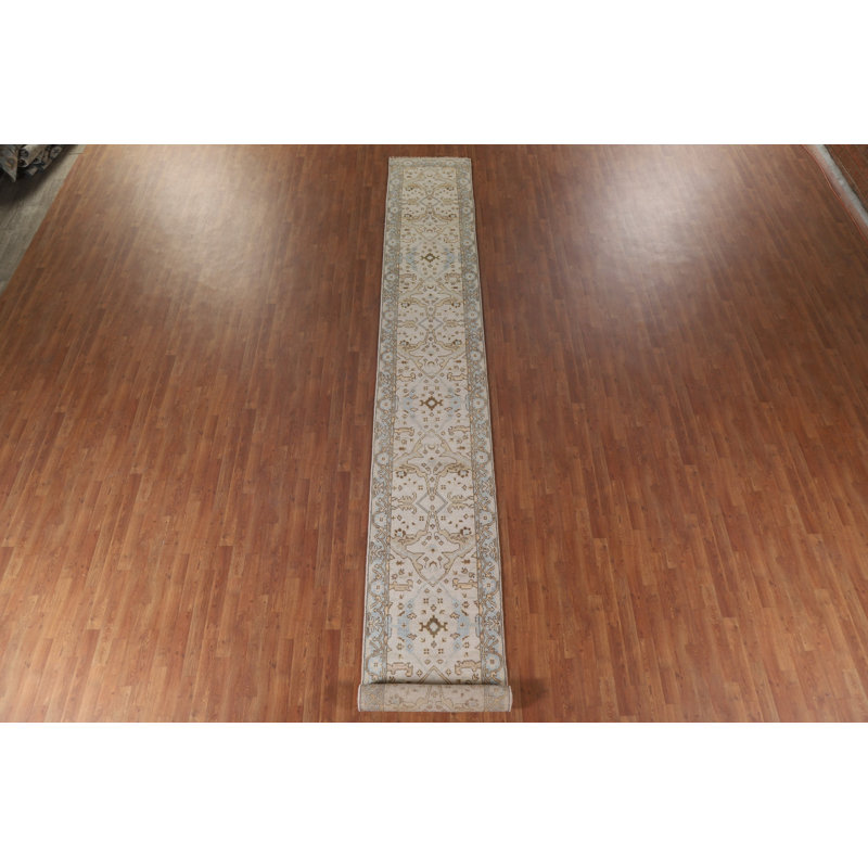 Handmade Oushak Runner Rug 3x20