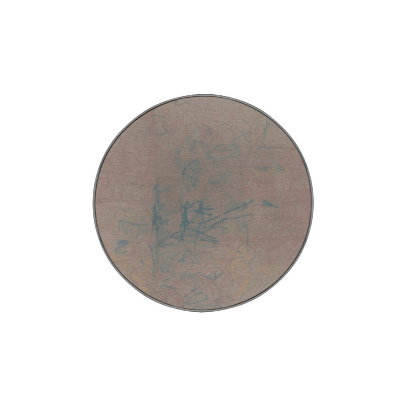 Tapis gris soyeux et moelleux, Rond 8 pi