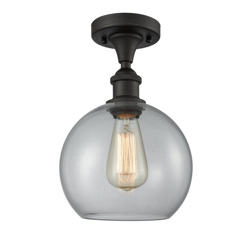 Cindi Glass Semi Flush Mount, LED, Clear, Oil Rubbed Bronze