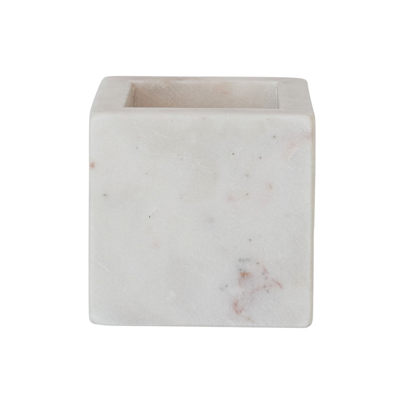 Square Marble Container, 3.5" H x 3.5" W x 3.5" D