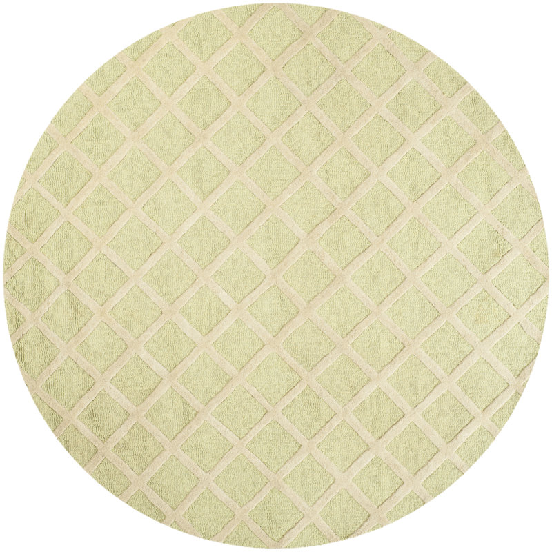Sanyla Hand Tufted Wool Geometric Rug, Round 6'