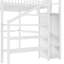 Grand lit mezzanine en métal blanc avec garde-robe USB-365116406-365116407