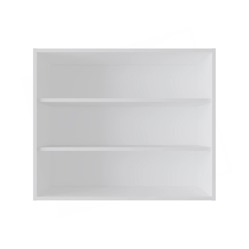 White Wall Cabinet With Open Storage, White