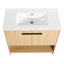 Meuble-lavabo autoportant de 36 po avec lavabo en céramique, base en contreplaqué, 2 portes à fermeture douce, meuble-lavabo de conception moderne, lavabo inclus, corps, facile