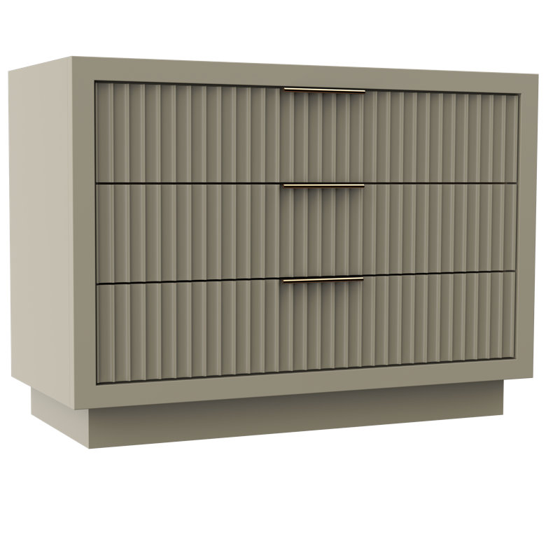 Lecrieú Three-Drawer Single Bath Vanity, French Olive, 48", Champagne Bronze