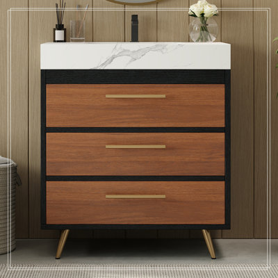 Bathroom Vanity with Sink and 3 Drawers