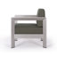 Configuration du siège extérieur - Aluminium, arrangement de 24,75 po de largeur, 10,00 po de hauteur, assise confortable et profonde, P 28,2 po x H 24,78 po