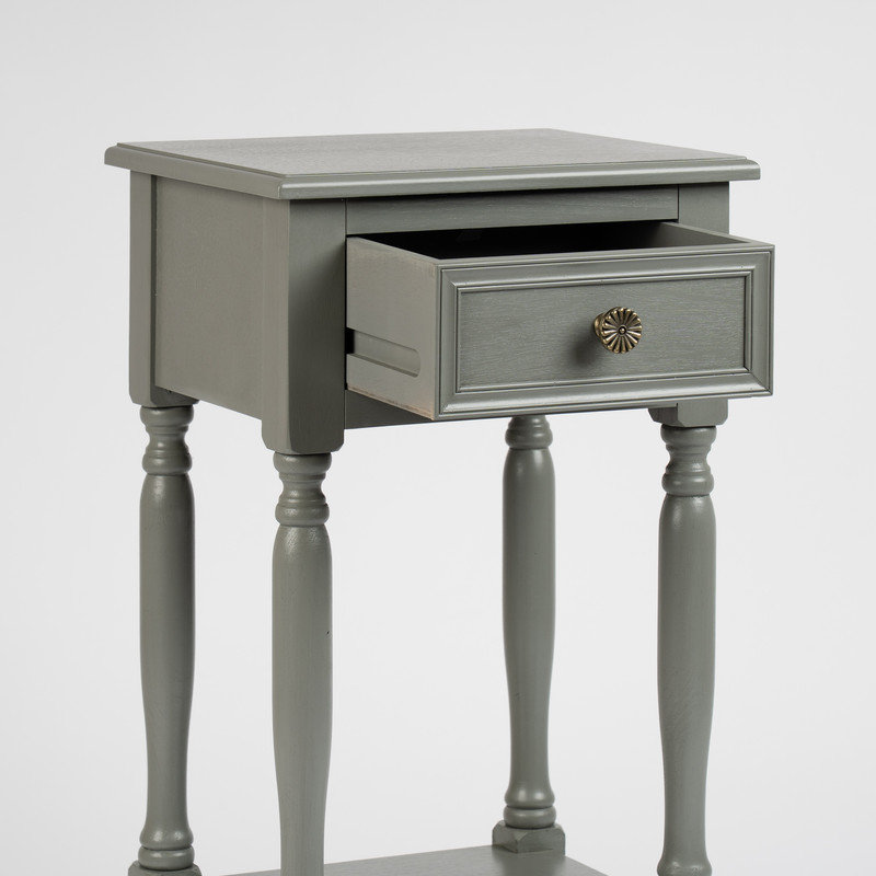 Solid Wood End Table, Grey