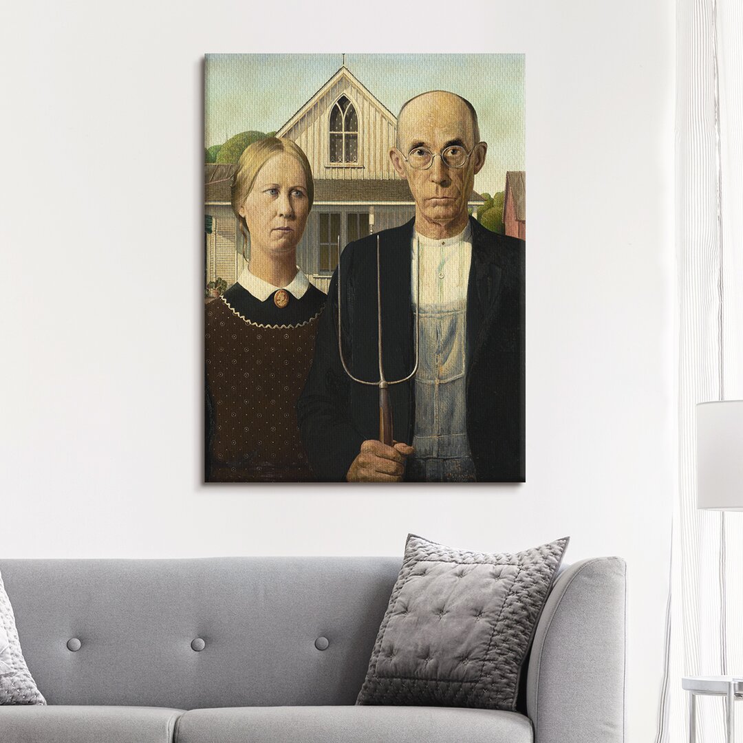 Leinwandbild American Gothic von Grant Wood