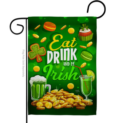 Drapeau de jardin 19 x 13 po Eat Drink Be