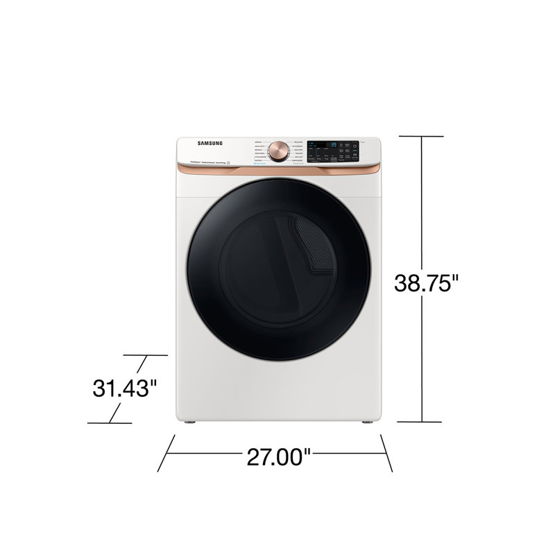 Samsung 5.2 cu. ft. Front Load Washer and 7.5 cu. ft. Dryer with Sensor Dry, Brushed Black, Brushed Black, Electric