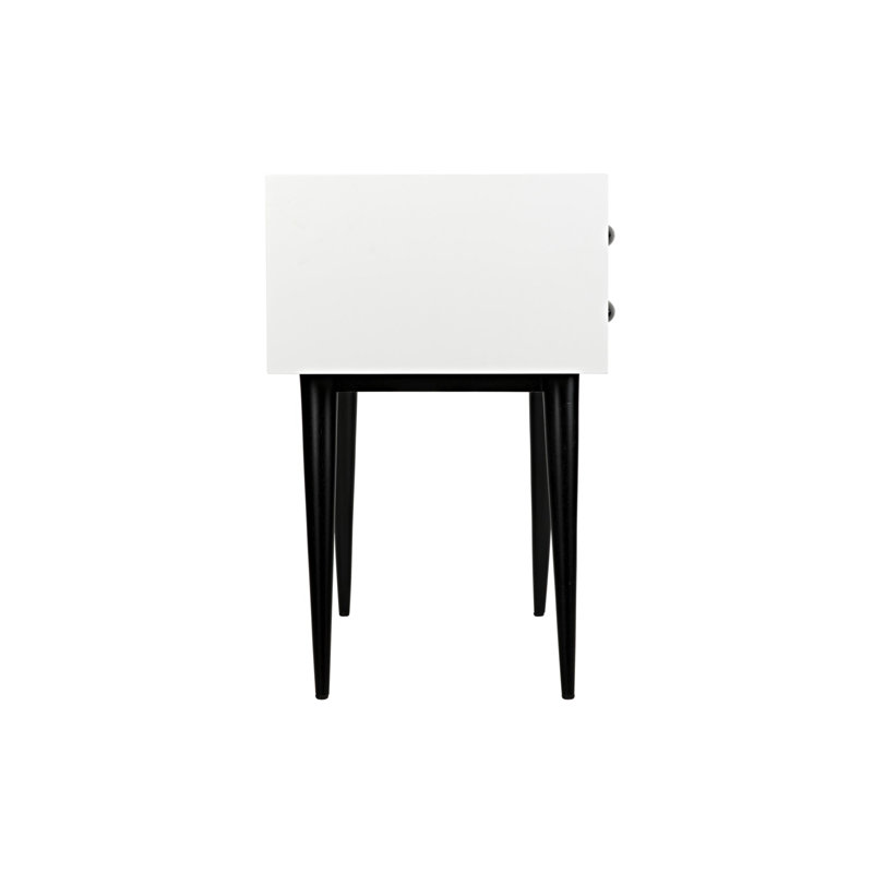 Taylor 2 - Drawer Solid Wood Nightstand, Mystic White/Black Shellac