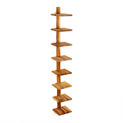 Loredana 8 Piece Teak Bracket Shelf with Reclaimed Wood
