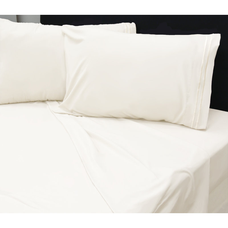 Bamboo Softness Microfiber Sheet Set, Double, Ivory