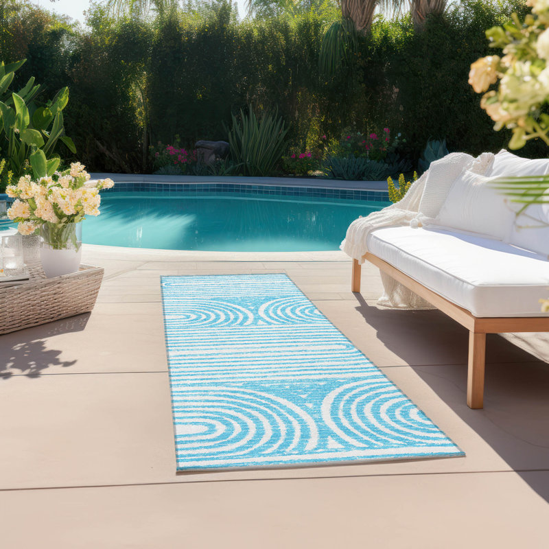 Tapis intérieur / extérieur Kinslee, Tapis de couloir 2 pi 3 po x 7 pi 6 po