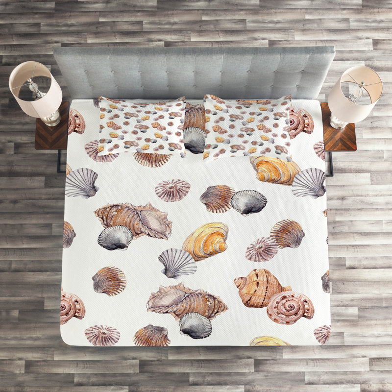 Seashells Coastal Coverlet