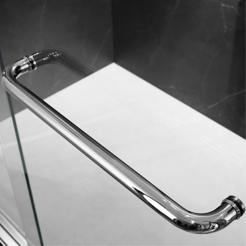 60'' W x 74'' H Frameless Sliding Shower Door with 6mm Tempered Glass, Brushed Nickel, Nickel