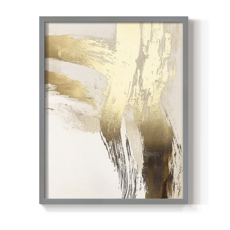 Abstrait, imprimé encadré - prêt à accrocher, Gris, H 20 po x l 16 po