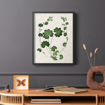 Forest Foliage on Linen II Framed Print - Solid Wood