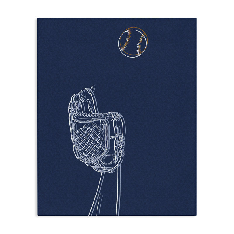 Baseball Lines Contour Canvas, design par Marcus Prime, H 20 po x l 16 po