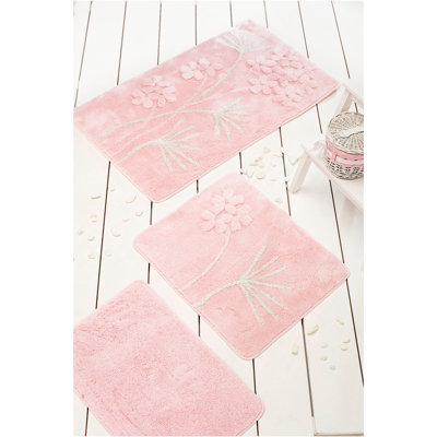Ensemble de tapis de bain en acrylique de qualité supérieure (3 pièces) | 100% acrylique, antidérapant dessous | Dimensions: 15,7 x 23,6 po, 19,7 x 23,6 po, 23,6 x 39,4 po | Antibactérien, lavable à la machine à 30 ° C, sensation douce et luxueuse