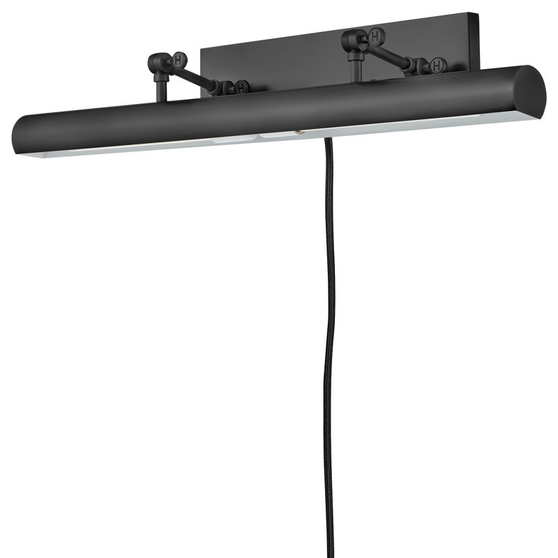 2-Light Adjustable Plug-In Picture Light w/ On/Off Switch, Black