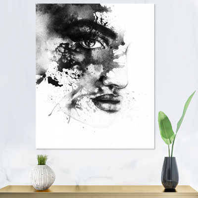 «Black Elegant Fashion Portrait» - art mural sur toile Glam