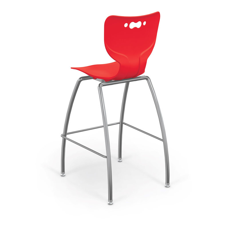 Tabouret de classe à 4 pieds Hierarchie, Rouge, H 45,75 po x l 20,5 po x P 22 po