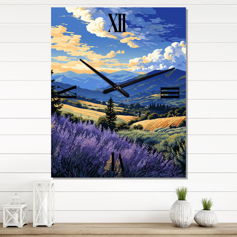 Horloge murale moderne lavande sur un ciel serein, Petit