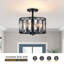 Plafonnier semi-encastré moderne en cristal noir à 3 lumières, plafonnier près du plafond