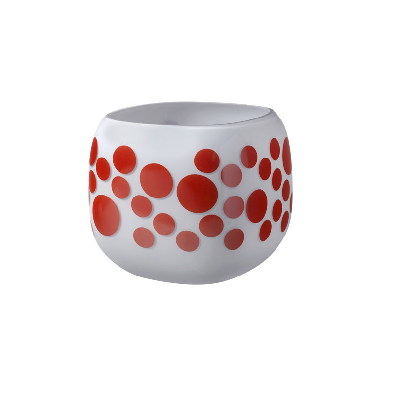 Vase en cristal sans plomb Mono, À pois rouges