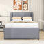 Full Wood Upholstered Platform Bed with Trundle-27836023