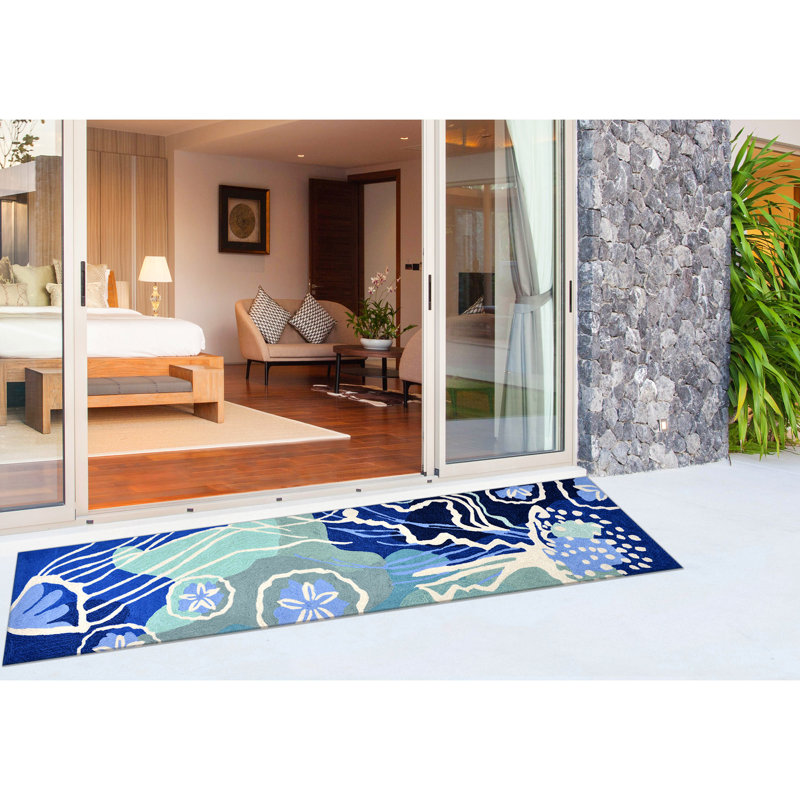 Vogt Performance Hand Tufted Abstract Indoor / Outdoor Rug, Runner 2' x 8'