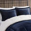 Très grand à l'édredon - bleu marine et l 102 po x L 86 po, 2 taies décoratives, 1 coussin décoratif, look exquis, bleu marine +, magnifique-118754059-118754060
