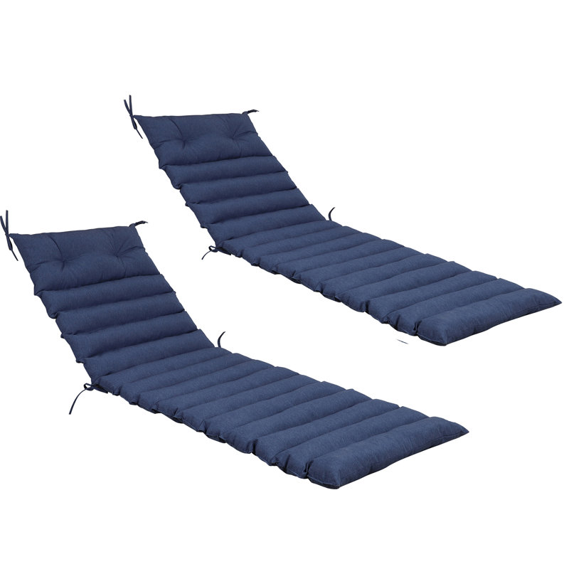 Ensemble de 2 coussins de chaise longue pour l'extérieur, Bleu antique / bleu