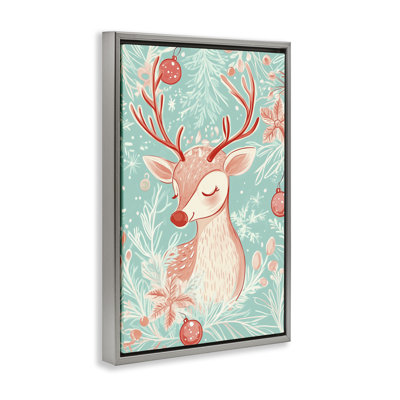 Cadre flottant rétro rose et bleu, design par Arlington Prints