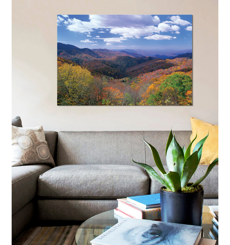«Decidous Forest in the Autumn, Thunderstruck Ridge, Blue Ridge Parkway, North Carolina», reproduction de photo sur toile