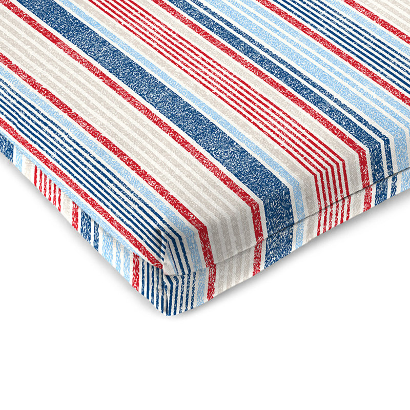 Outdoor Seat/Back Cushion, Multi-Colored Striped 1