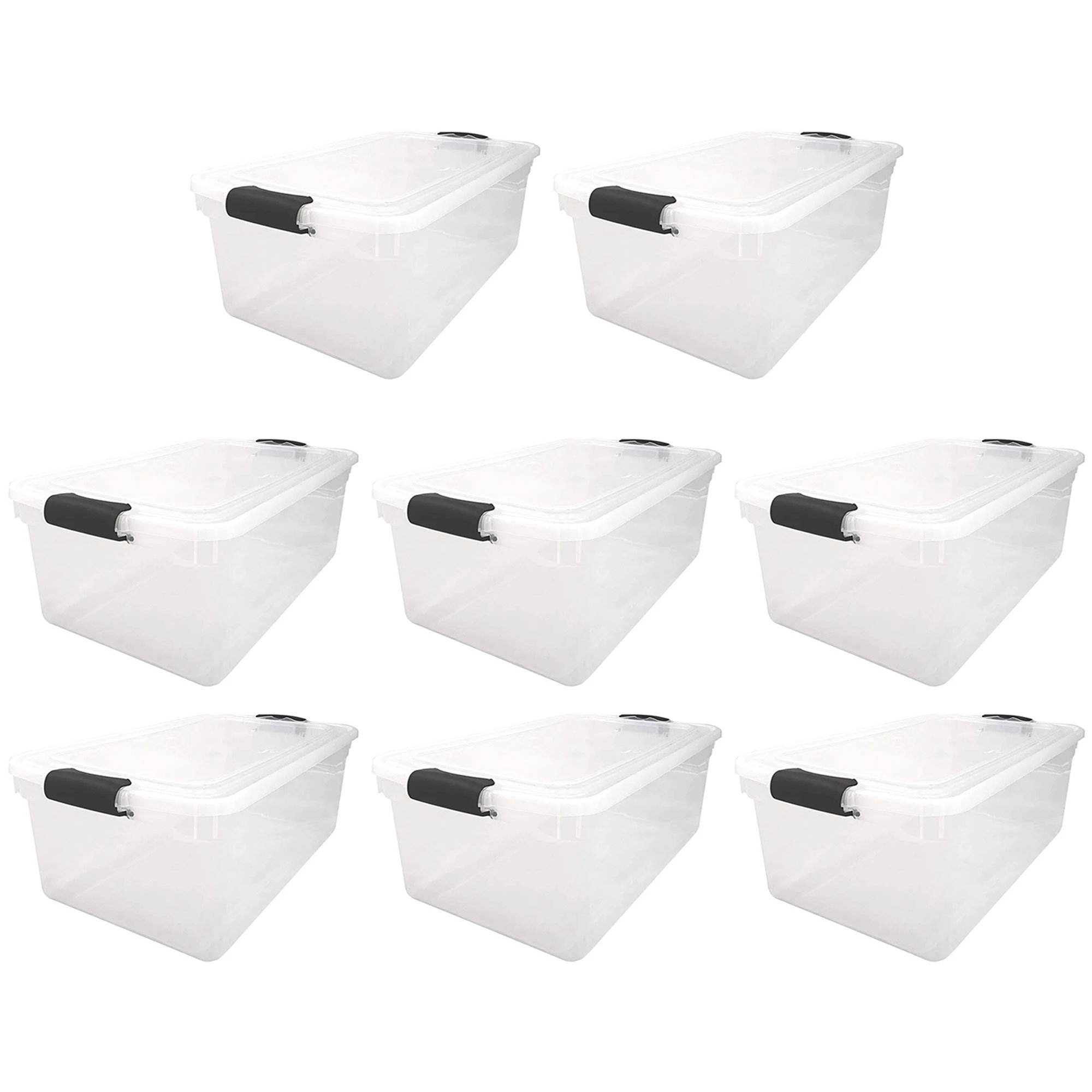  Superio Clear Storage Bins with Lids, Stackable Storage Box  with Latches and Handles, Extra Small, 4 Pack 3 Quart