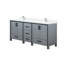80 po L x P 22 po. Meuble-lavabo gris foncé, avec comptoir en quartz blanc et robinet - de grands tiroirs, meuble-lavabo double à fermeture en douceur de 80 po et 22 po avec surface escamotable, comptoir Scratch-666258064