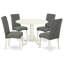 L'ensemble 3 pièces de table et chaises de cuisine contient une table de salle à manger ronde avec Dropleaf et 2 chaises de salle à manger Parsons en tissu gris, lin blanc-1228721726-1228721665-1287740566