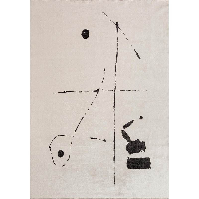 Mid Century Modern Abstract Opart Rug, Rectangle 7'10" x 9'10"